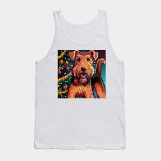 Cute Airedale Terrier Drawing Tank Top